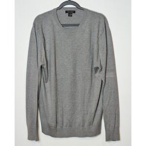 Banana Republic Silk Cashmere Gray Sweater Mens XL Long Sleeve Knit Quiet Luxury